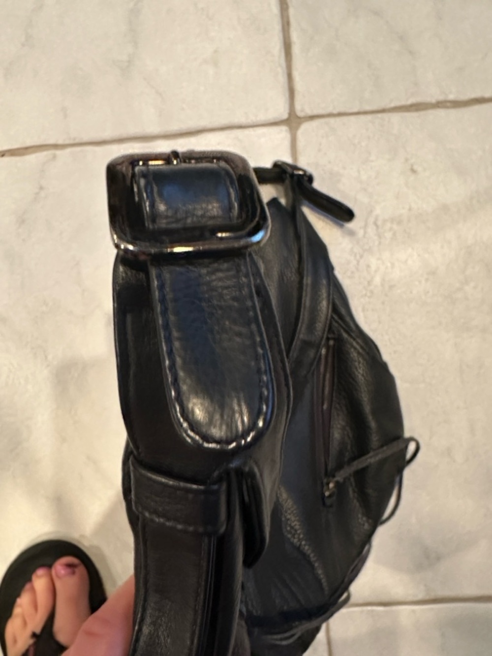 Botkier Black Pebbled Leather Hobo Shoulder Bag - Picture 5 of 7